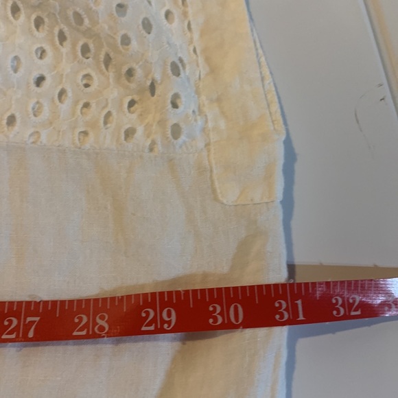 NWT 0039 Italy Linen Happy Fancy Eyelet Shoulder Cover Up Top  One Size - Picture 7 of 8